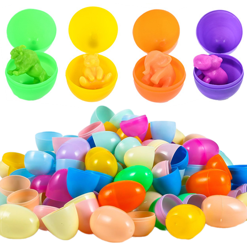 Party Games Easter Egg - 12/24 ชิ้นไข่อีสเตอร์เปล่าพลาสติกเติมขนมของเล่นของขวัญกล่องเด็กล่าเกมอุปกรณ์ประกอบฉากปาร์ตี้อีสเตอร์ DIY ตกแต่ง
