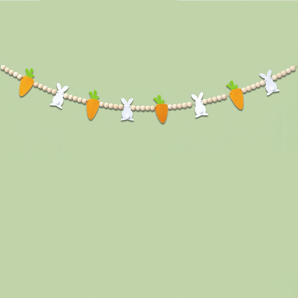 Party Games Easter Egg - กระต่ายกระต่ายแครอท Garland Happy Easter แบนเนอร์ไข่ Hunt